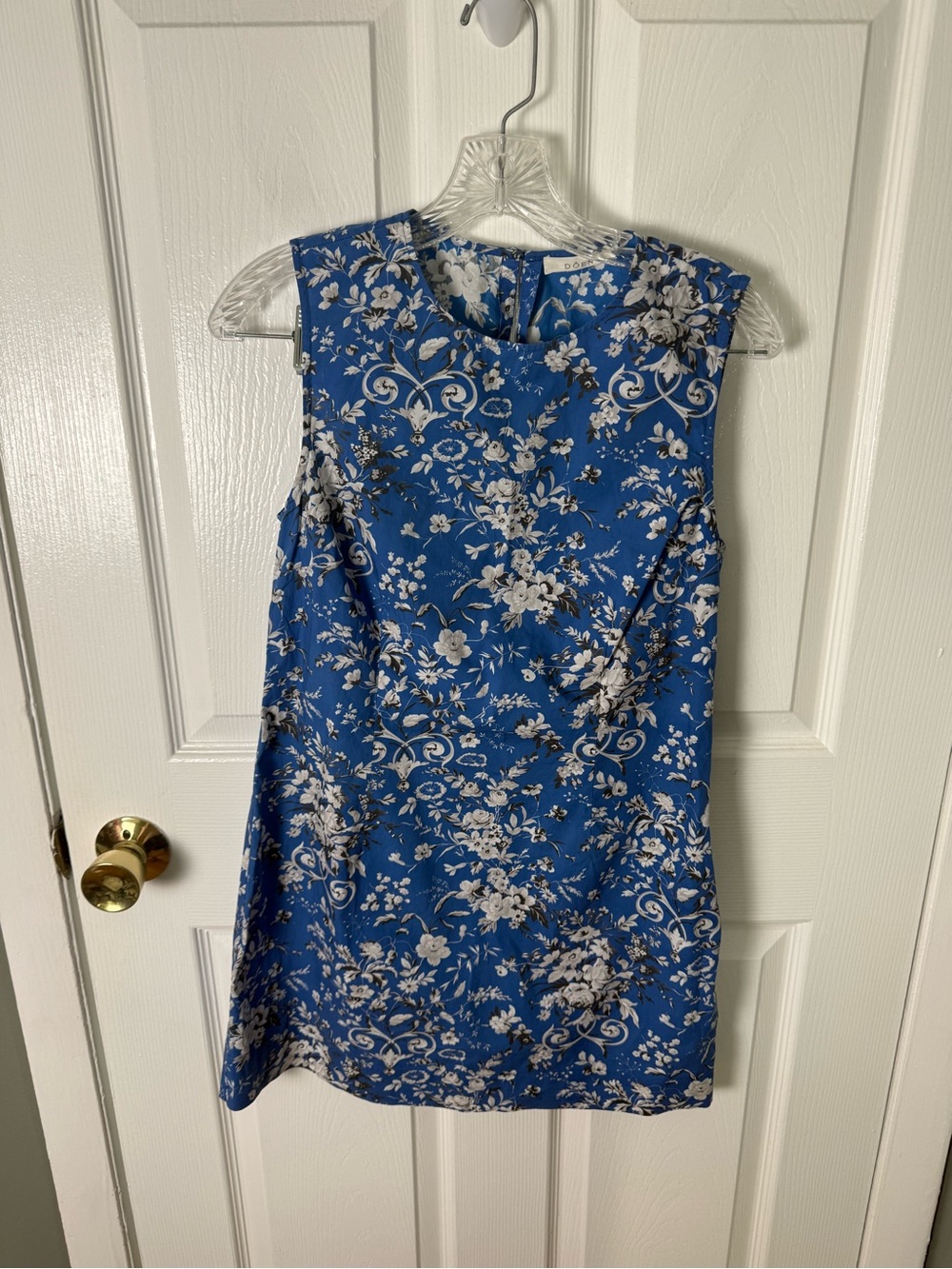 Doen Adele Mini Dress in Jardins De La Fontaine Blue 4 - Picture 2 of 6